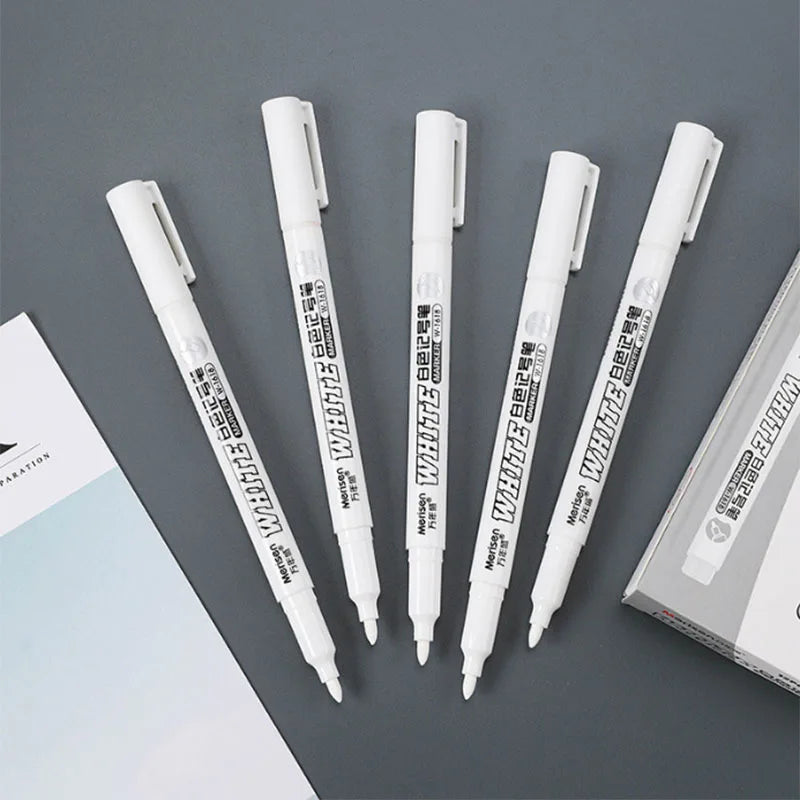 1/2/3pcs Waterproof White Paint Marker Pen – 1mm
