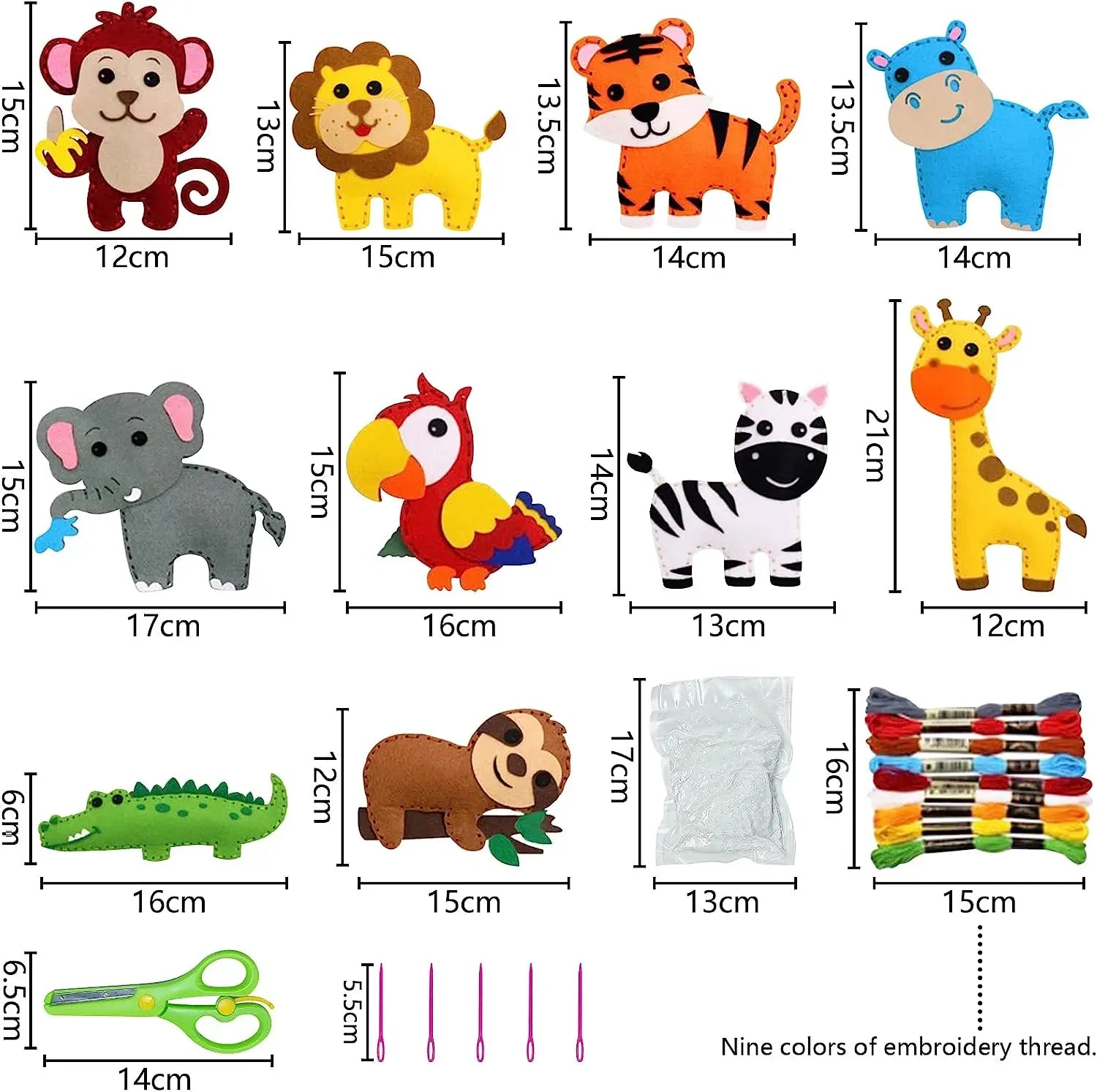 Woodland Animals DIY Felt Plush Sewing Kit for Kids