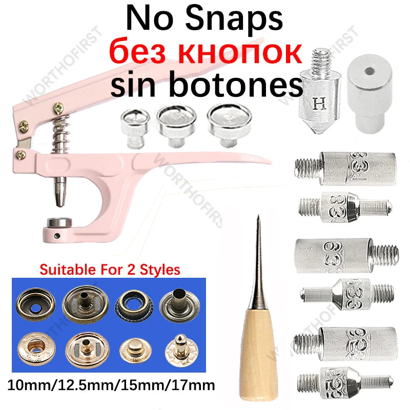 Metal Snap Fastener Button Kit with Installation Pliers