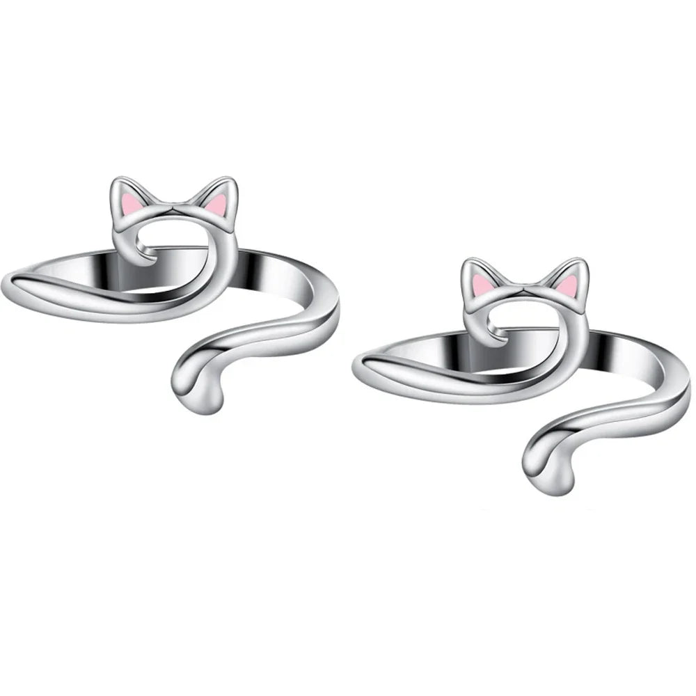 2pcs Adjustable Yarn Guide Finger Rings for Knitting & Crochet