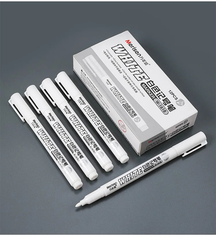 1/2/3pcs Waterproof White Paint Marker Pen – 1mm