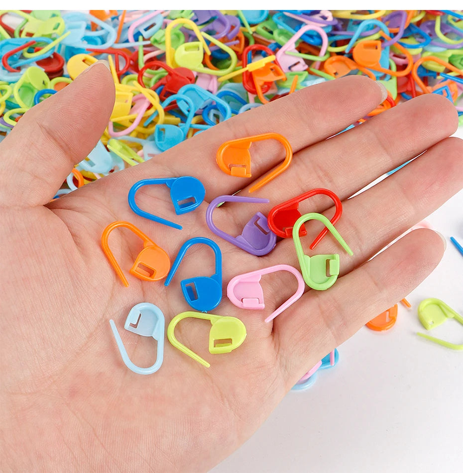 QJH Mix Color Knitting & Crochet Stitch Markers Set (50/200/500pcs)