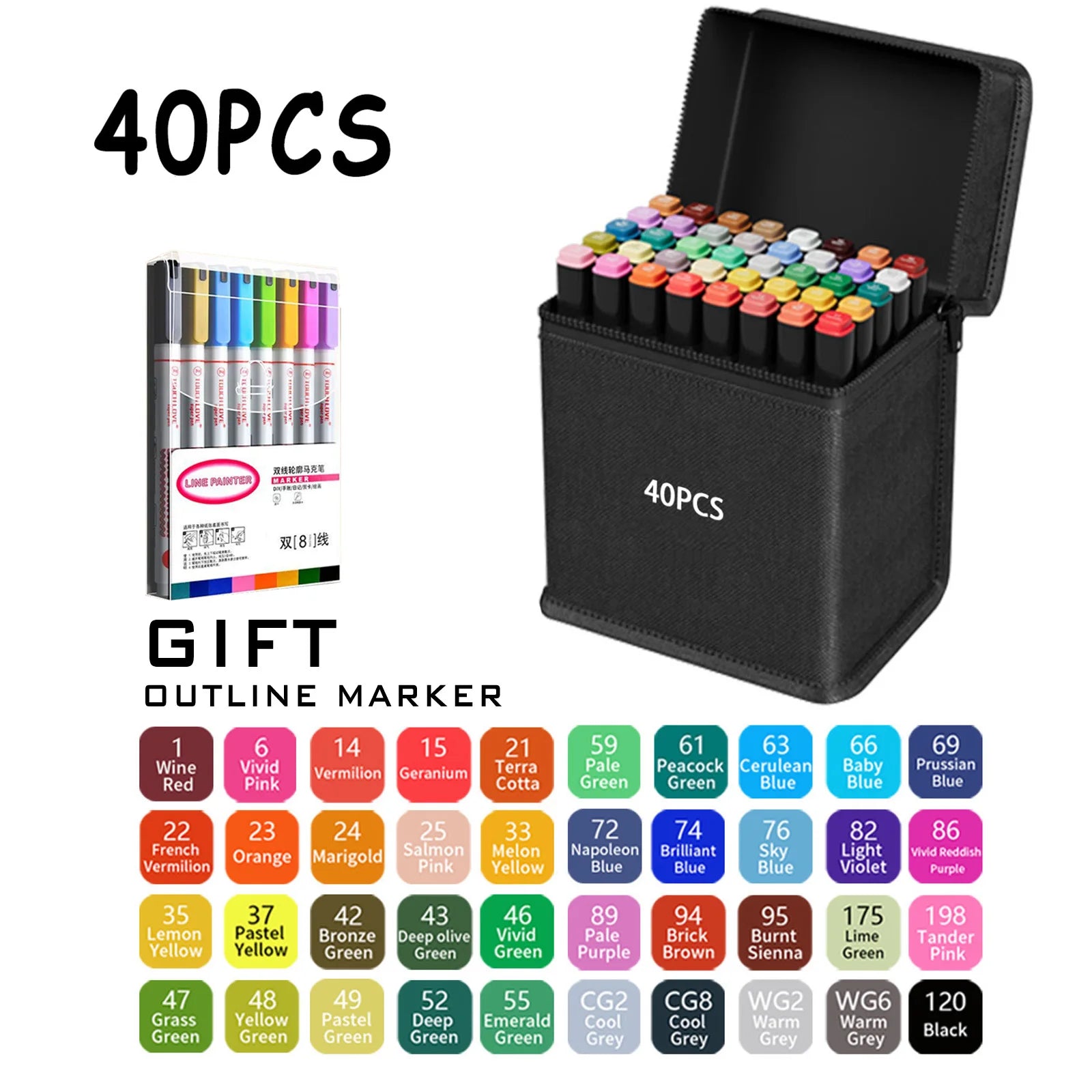 Double Tip Permanent Art Markers – 24 to 168 Colors