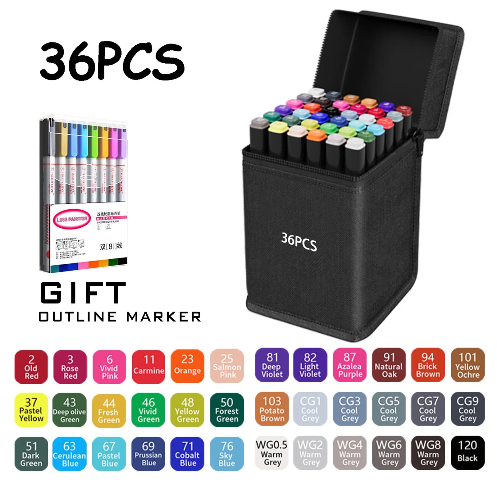 Double Tip Permanent Art Markers – 24 to 168 Colors