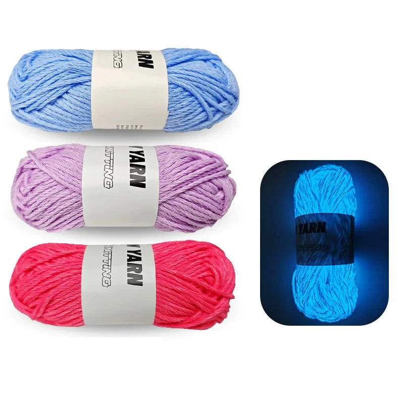 55M Glow-in-the-Dark Luminous Yarn for Knitting & Crafts