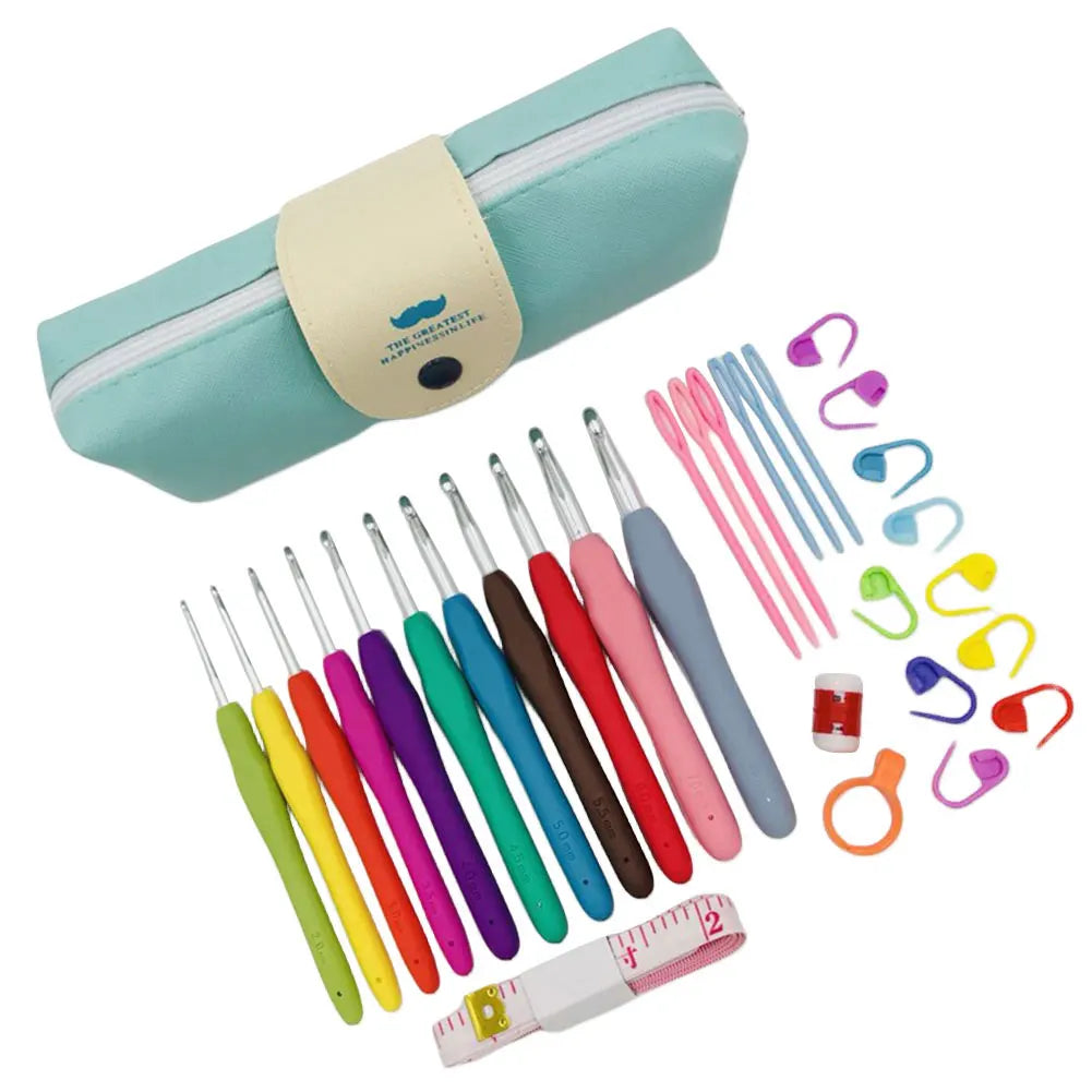 Crochet Hook Kit with Soft Handle & Storage Bag