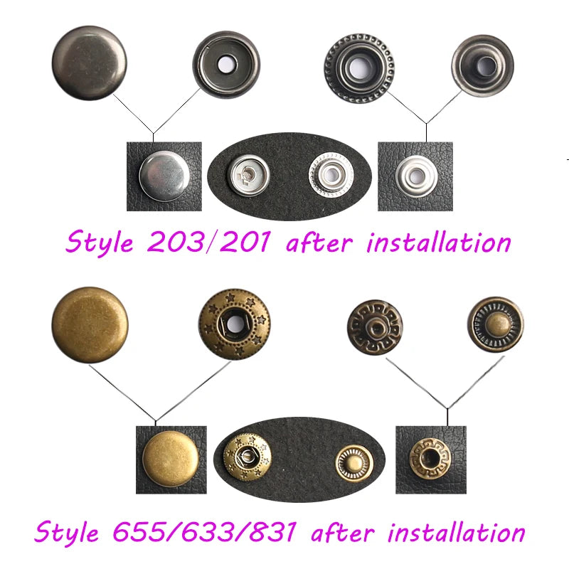 Metal Snap Fastener Button Kit with Installation Pliers