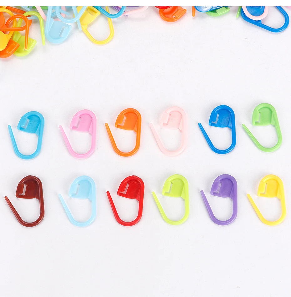 QJH Mix Color Knitting & Crochet Stitch Markers Set (50/200/500pcs)