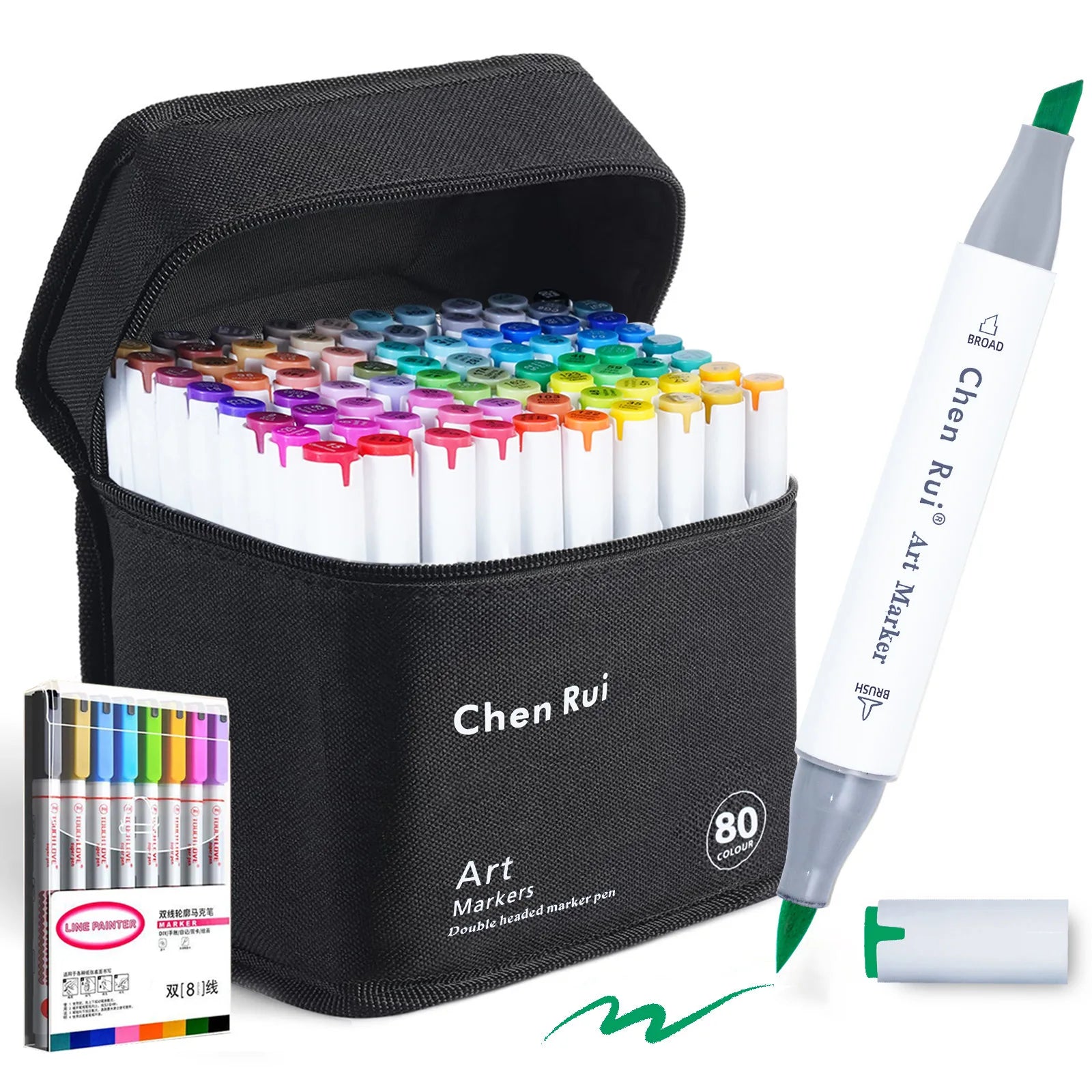 Dual Tip Brush & Chisel Permanent Marker Set – 48/60/80/120 Colors