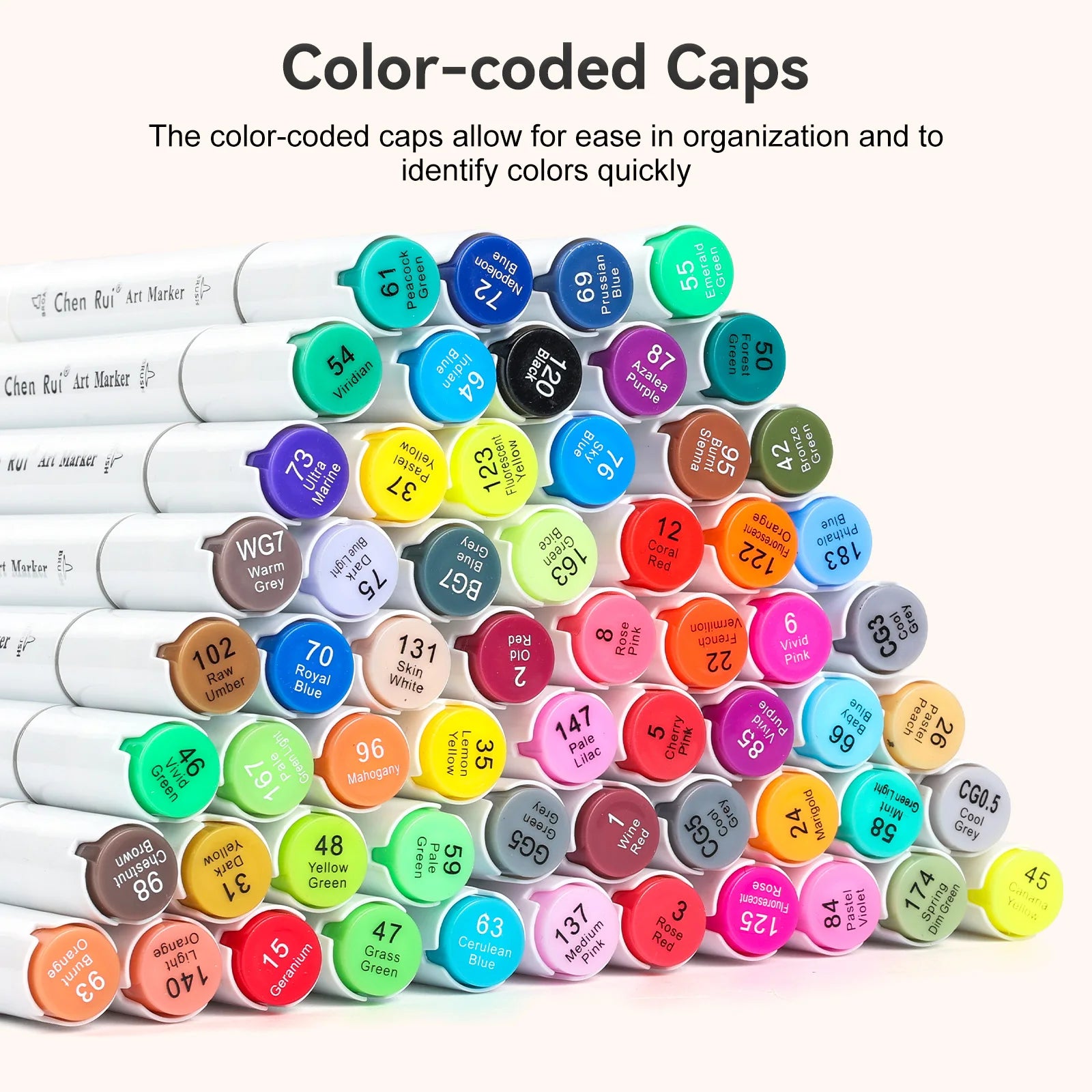 Dual Tip Brush & Chisel Permanent Marker Set – 48/60/80/120 Colors