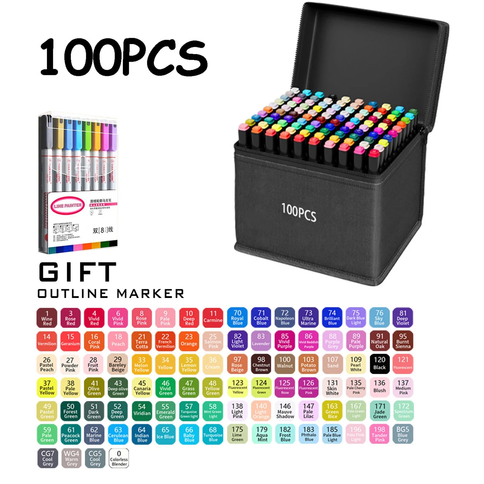 Double Tip Permanent Art Markers – 24 to 168 Colors
