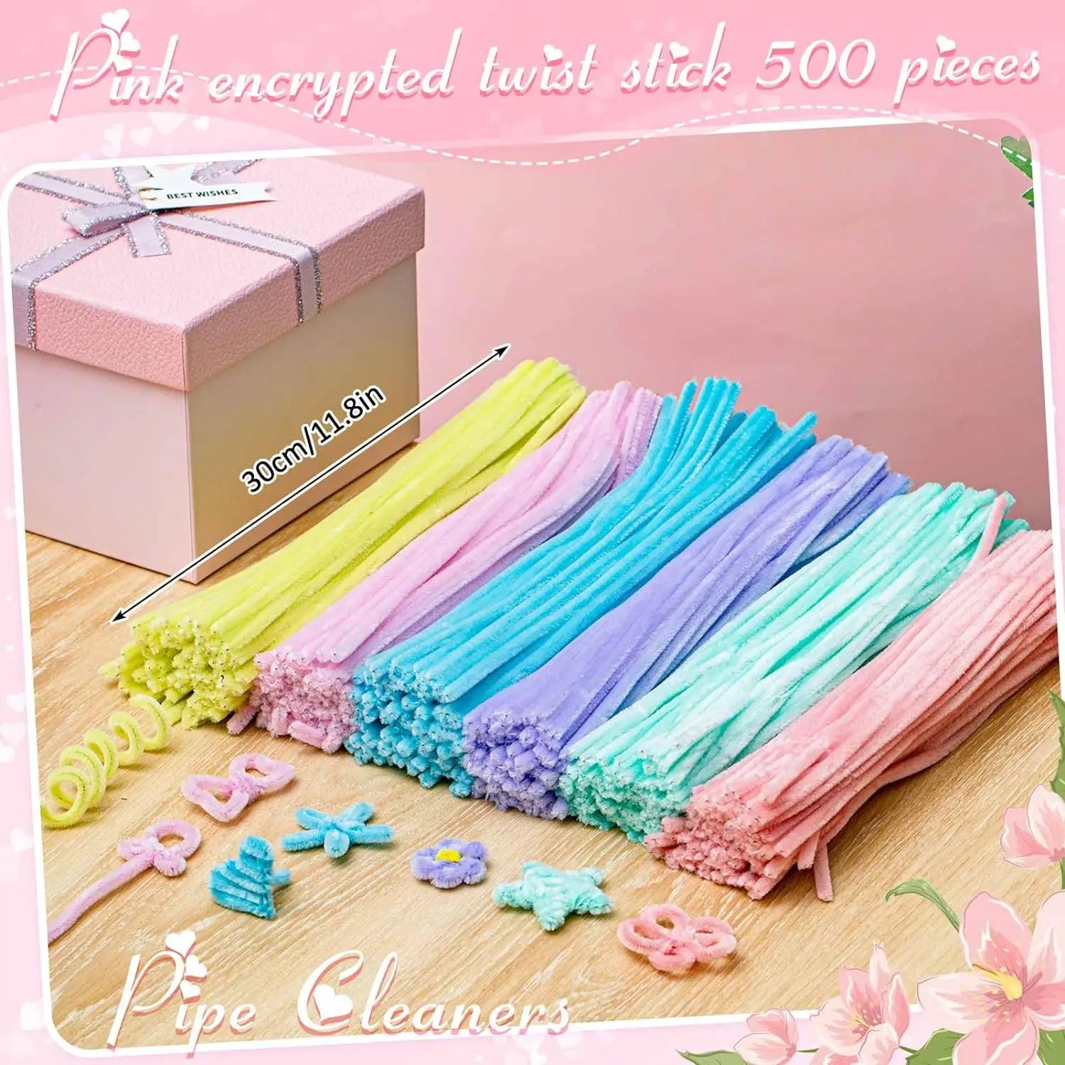500/600pcs 12-inch Chenille Stems / Pipe Cleaners for Crafts