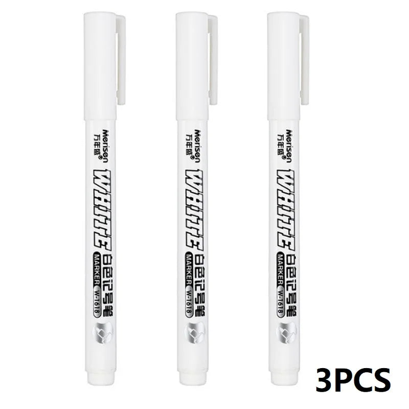 1/2/3pcs Waterproof White Paint Marker Pen – 1mm