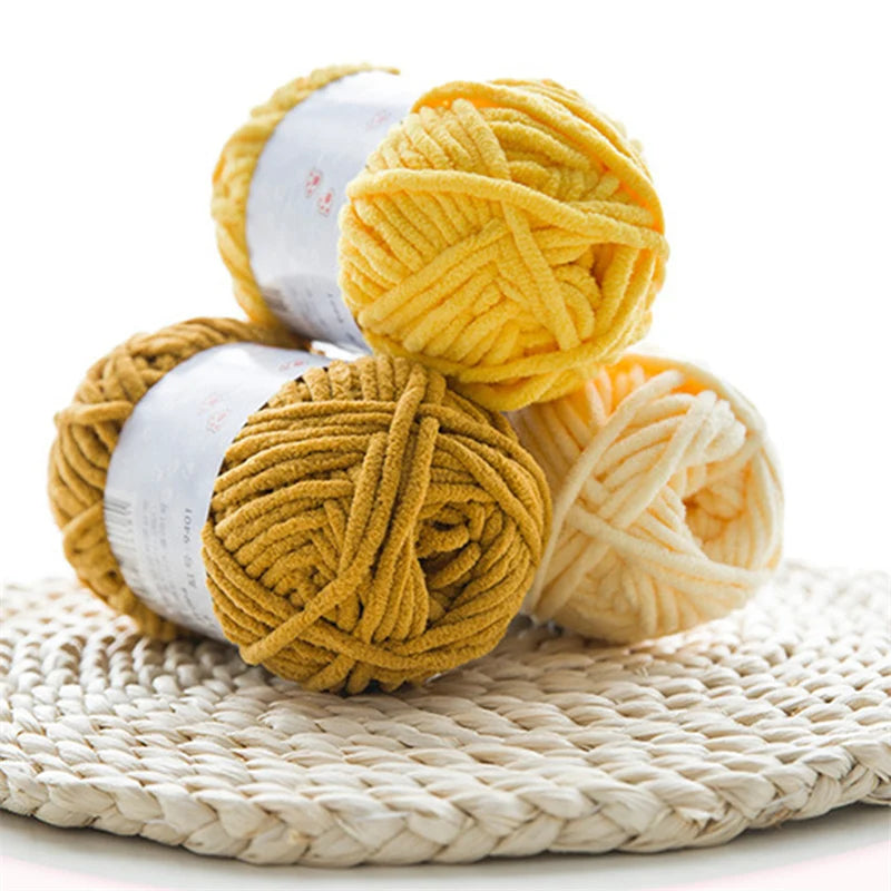 2pcs x 50g Thick Velvet Chenille Yarn for Knitting DIY