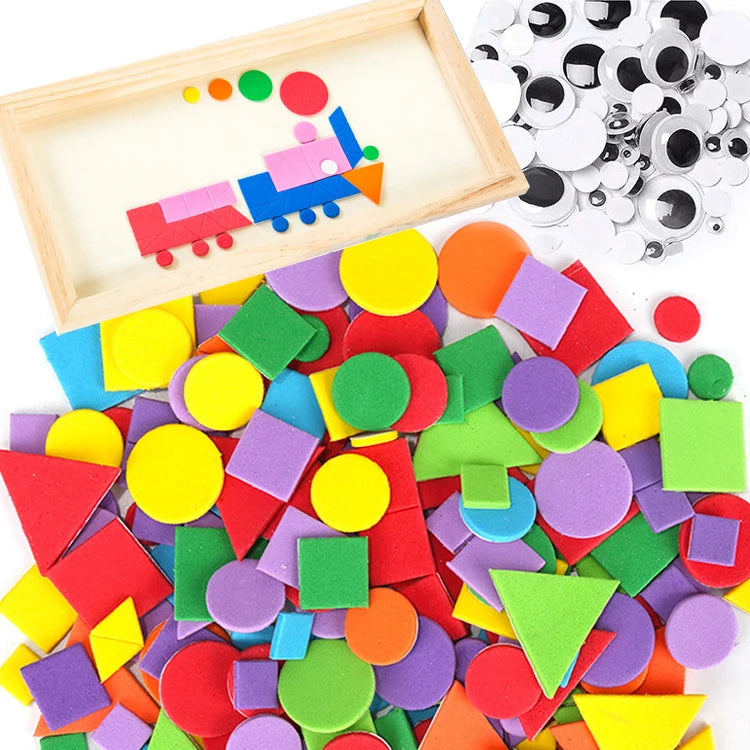 Children’s Geometry Sponge Patch Craft Toy Set