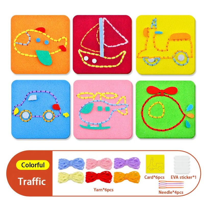 Montessori Lacing Toys for Toddlers – Cartoon Animal Sewing Kit
