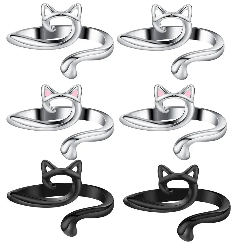 2pcs Adjustable Yarn Guide Finger Rings for Knitting & Crochet