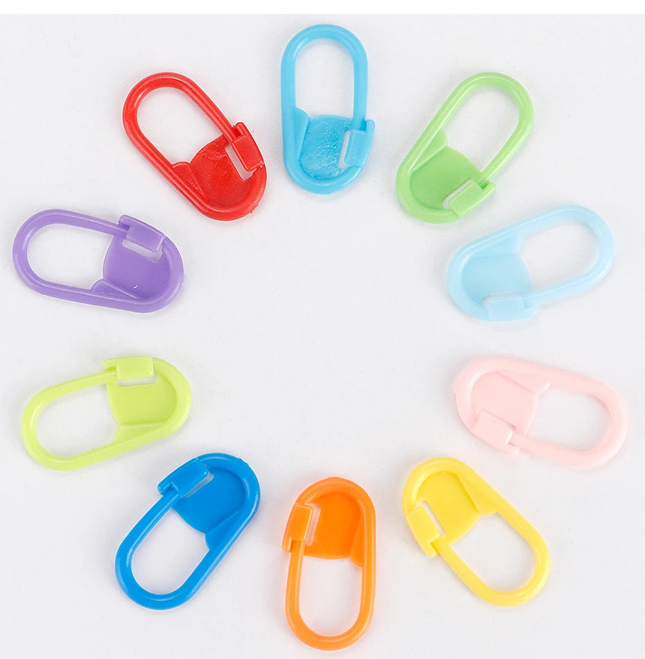 QJH Mix Color Knitting & Crochet Stitch Markers Set (50/200/500pcs)
