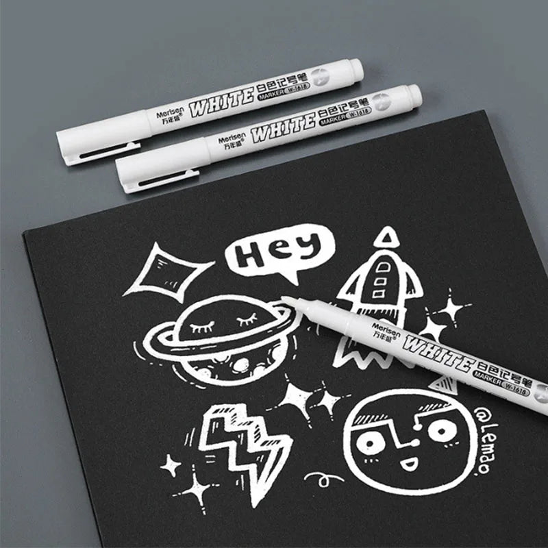 1/2/3pcs Waterproof White Paint Marker Pen – 1mm