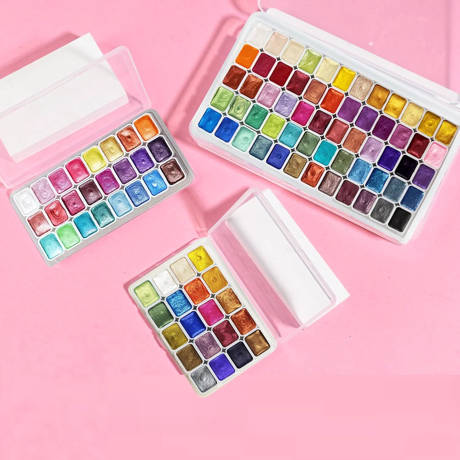 SeamiArt Pearlescent Solid Watercolor Set – 20/24/60 Colors