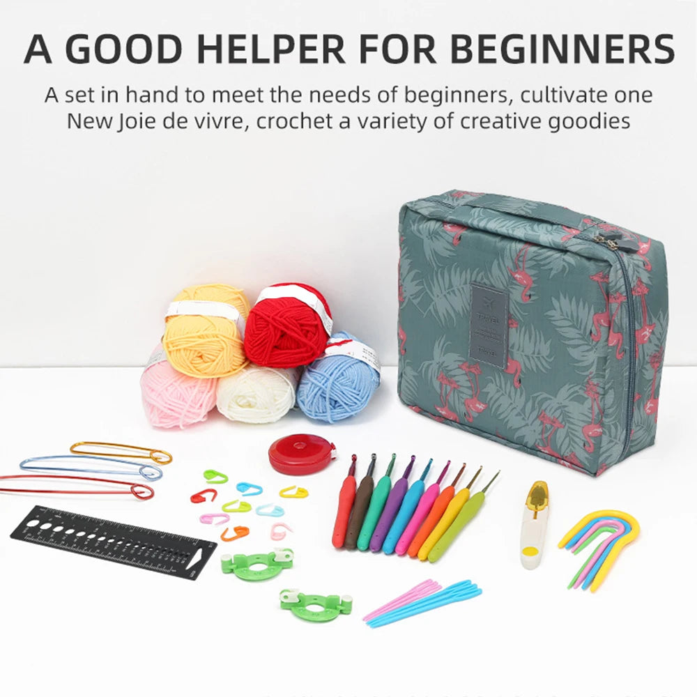 58pcs Beginner Crochet Kit with Hooks & Accessories