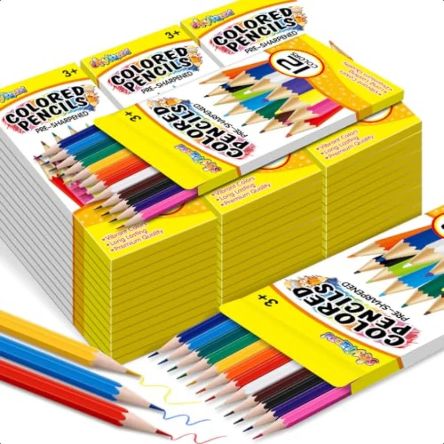 432pcs Pre-Sharpened Colored Pencils – 32 Packs, 12 Colors Each