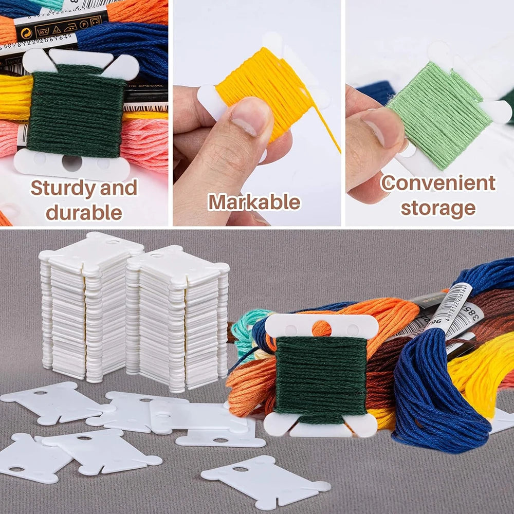 Plastic Embroidery Floss Bobbins & Organizer for DIY Sewing